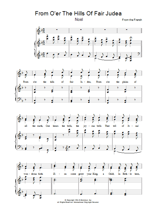 Product gallery: Page 1 of 1 From O'er The Hills Of Fair Judea, Christmas Carol