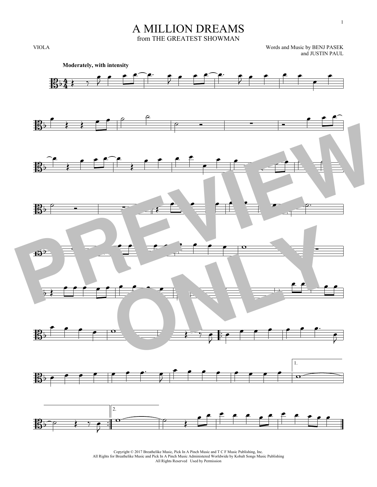 Product gallery: Page 1 of 1 A Million Dreams (from The Greatest Showman), Pasek & Paul