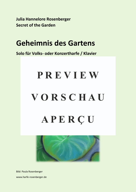 gallery: Geheimnis des Gartens, , (Solo for folk or concert harp / piano)