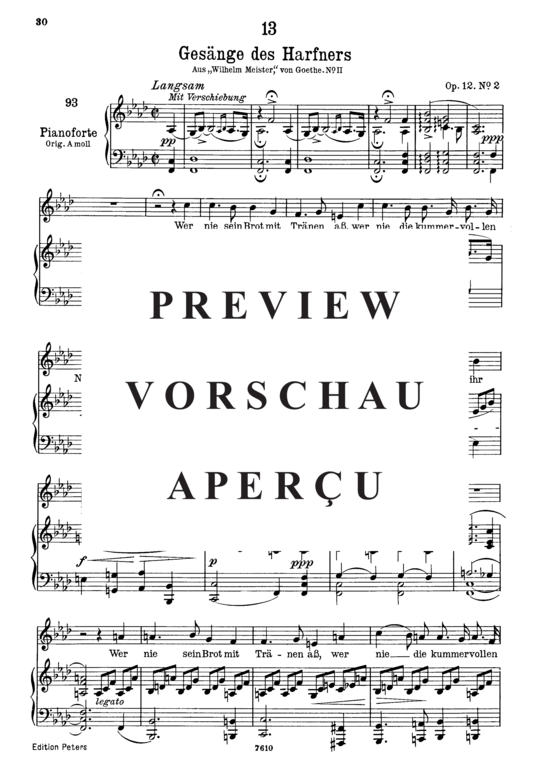 Product gallery: Page 2 of 4 Gesänge des Harfners D.478-2, , Low Voice and Piano