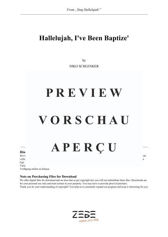 Produktgalerie: Seite 2 von 5 Hallelujah, I´ve Been Baptize, , Gemischter Chor