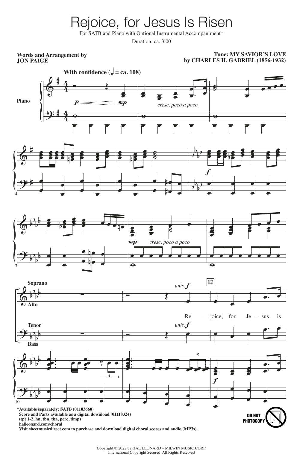 Produktbild zu: Rejoice, For Jesus Is Risen