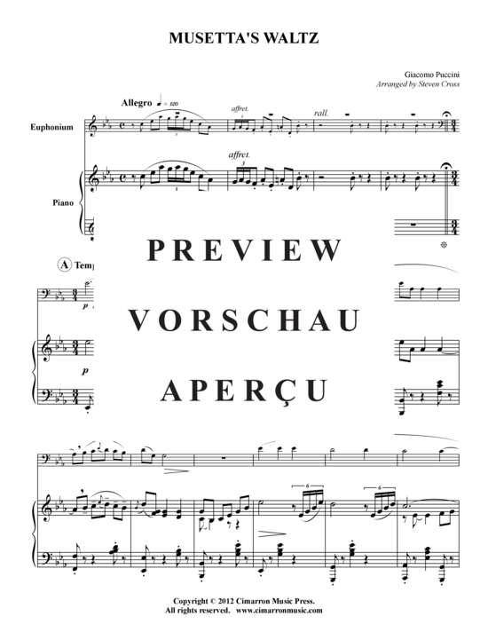 Product gallery: Page 2 of 6 Musetta's Walzer , , (baritone/euphonium + piano)