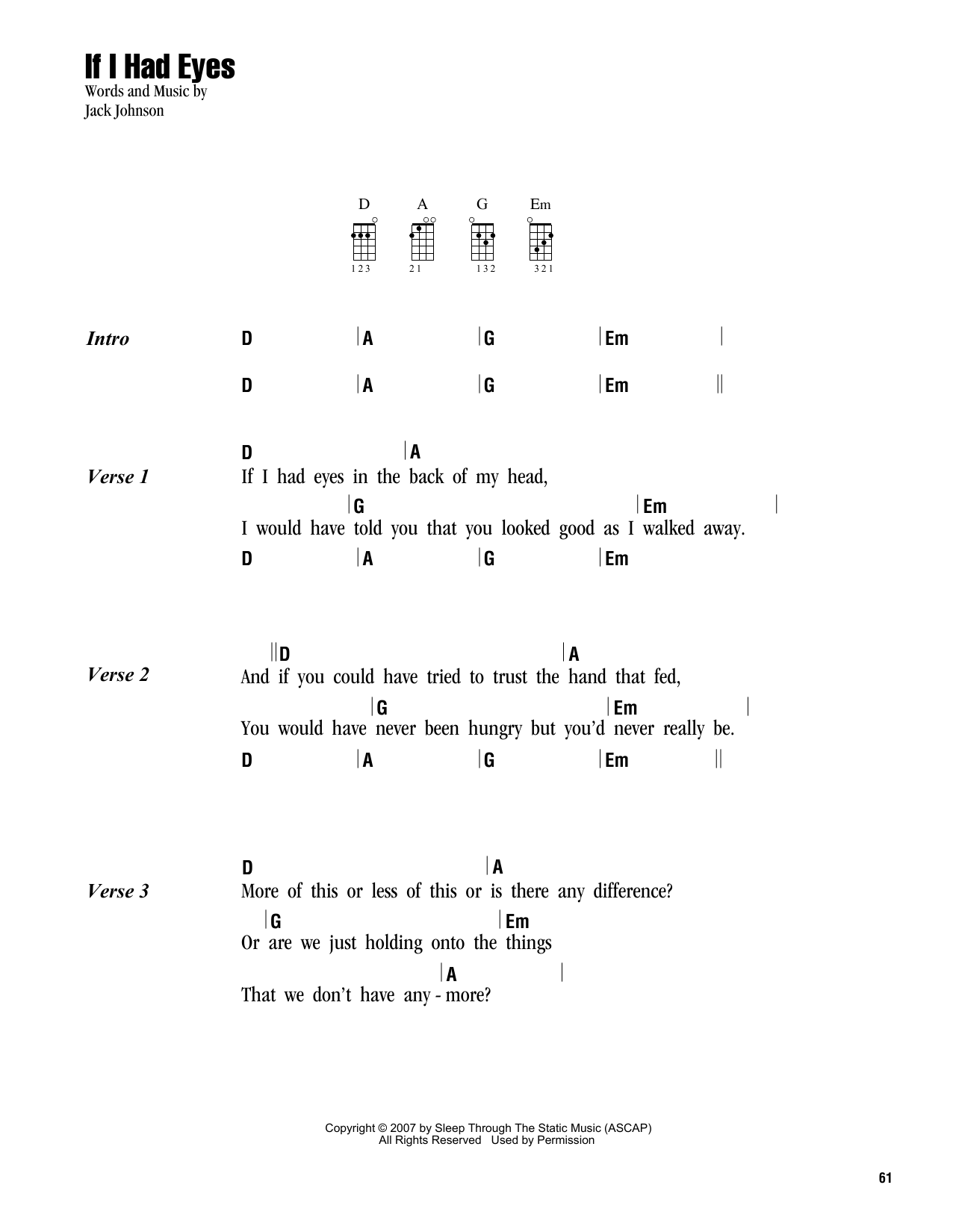 Product gallery: Page 1 of 1 If I Had Eyes, Jack Johnson