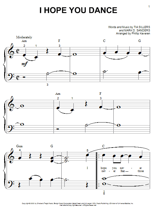 Produktbild zu: I Hope You Dance (arr. Phillip Keveren)