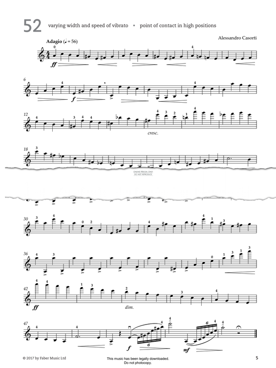 Produktgalerie: Seite 1 von 1 Study No.52 Adagio (from '80 Graded Studies For Violin Book Two'), Alessandro Casorti, Violine