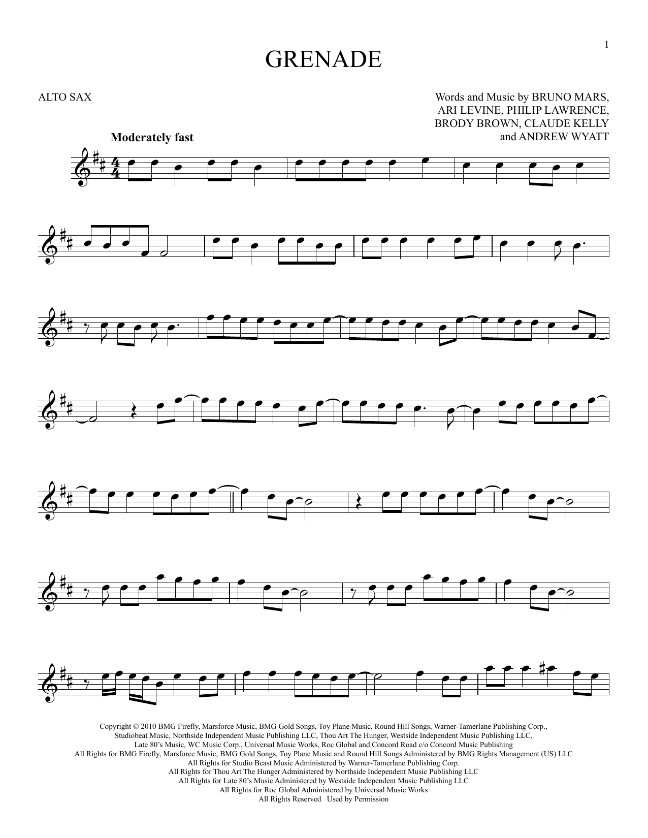 Product gallery: Page 1 of 1 Grenade, Bruno Mars