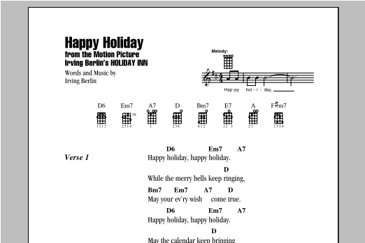 Product gallery: Page 1 of 1 Happy Holiday, Irving Berlin