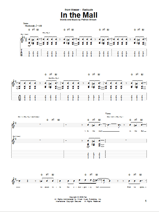 Produktgalerie: Seite 1 von 1 In The Mall, Weezer, Gitarre