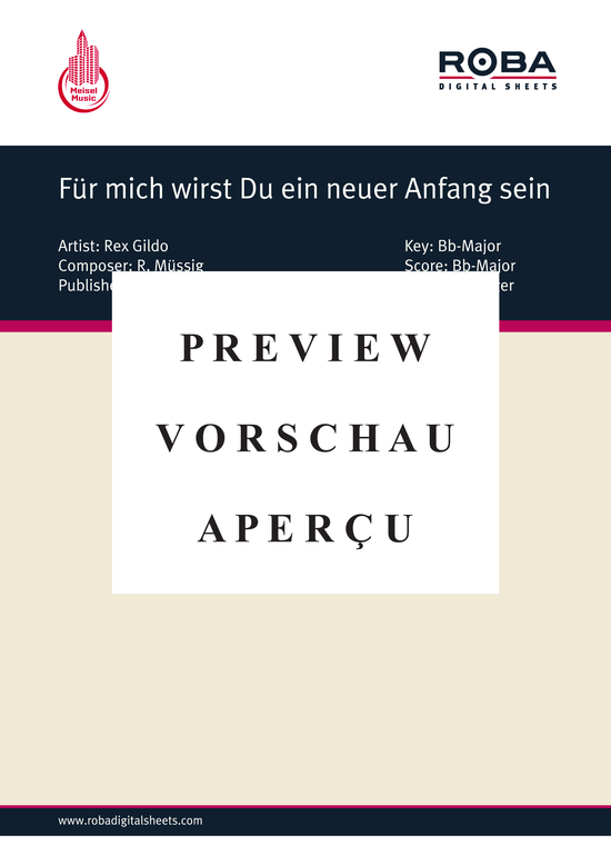 Produktgalerie: Seite 2 von 4 Für mich wirst Du ein neuer Anfang sein, Gildo, 	Rex, Klavier und Gesang