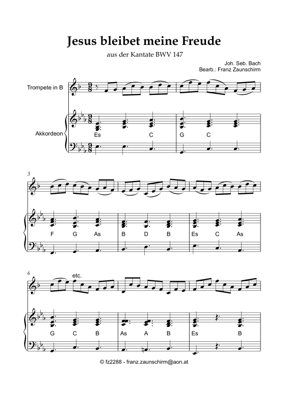 Product picture to: Jesus bleibet meine FreudeJohann Sebastian Bach