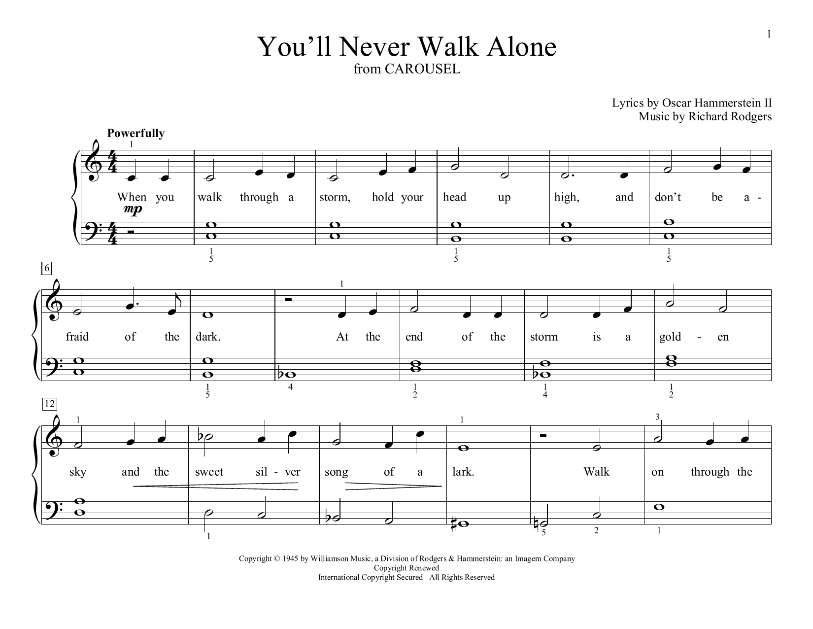 Produktbild zu: You'll Never Walk Alone (from Carousel) (arr. Christopher Hussey)