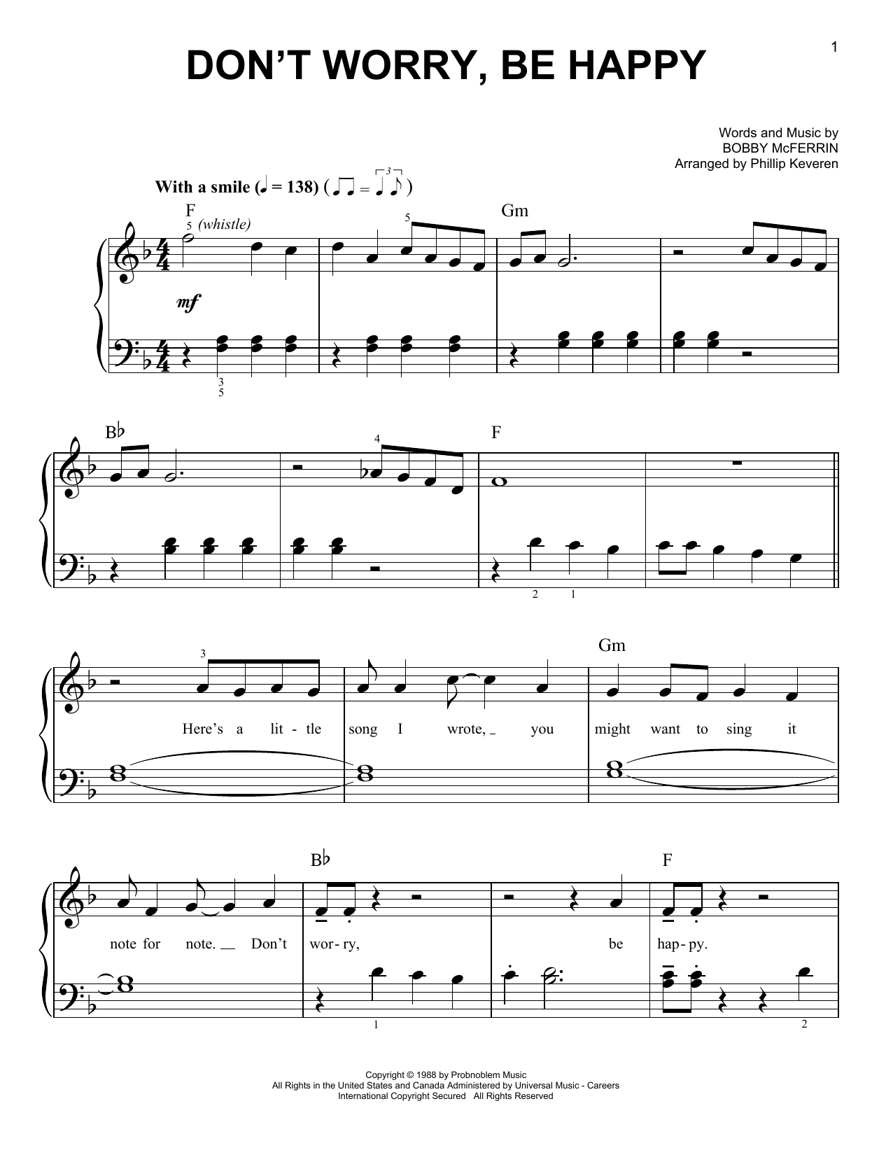 Produktbild zu: Don't Worry, Be Happy (arr. Phillip Keveren)