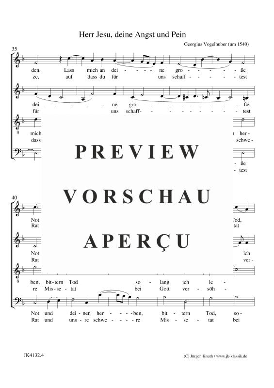 gallery: Herr Jesu, deine Angst und Pein, , Gemischter Chor