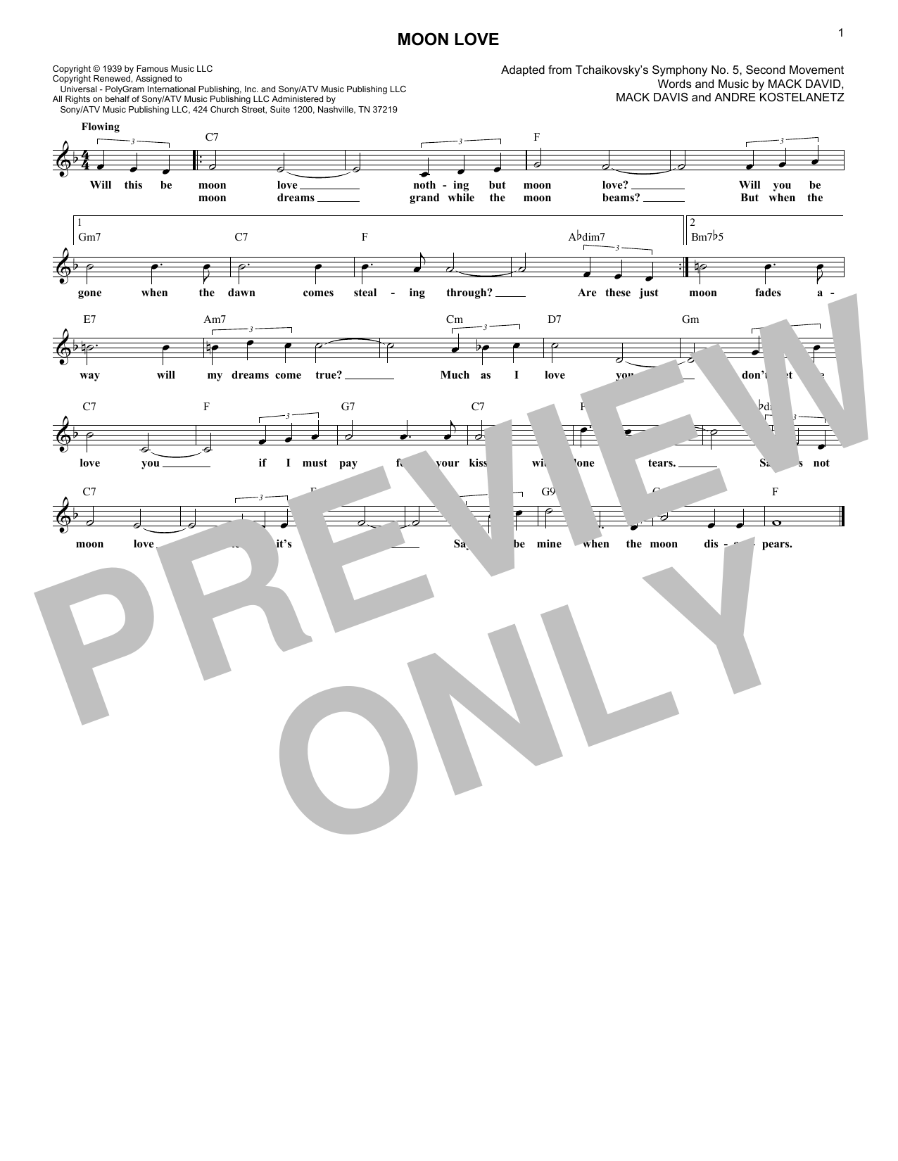 Produktgalerie: Seite 1 von 1 Moon Love, Andre Kostelanetz, Melodieinstrument
