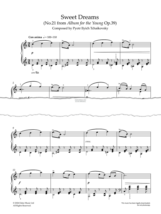 Product picture to: Sweet Dreams (from ‘Album for the Young’) (Op. 39 No.21)