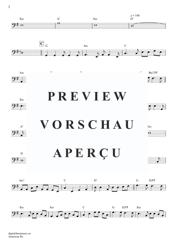 Product gallery: Page 3 of 8 American Pie , Mc Lean, Don, Bass Guitar