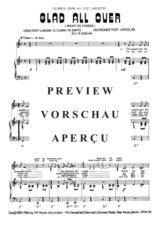 Produktgalerie: Seite 4 von 4 Glad All Over (Nicht zu fassen), Lancaster, 	Piet, Klavier und Gesang