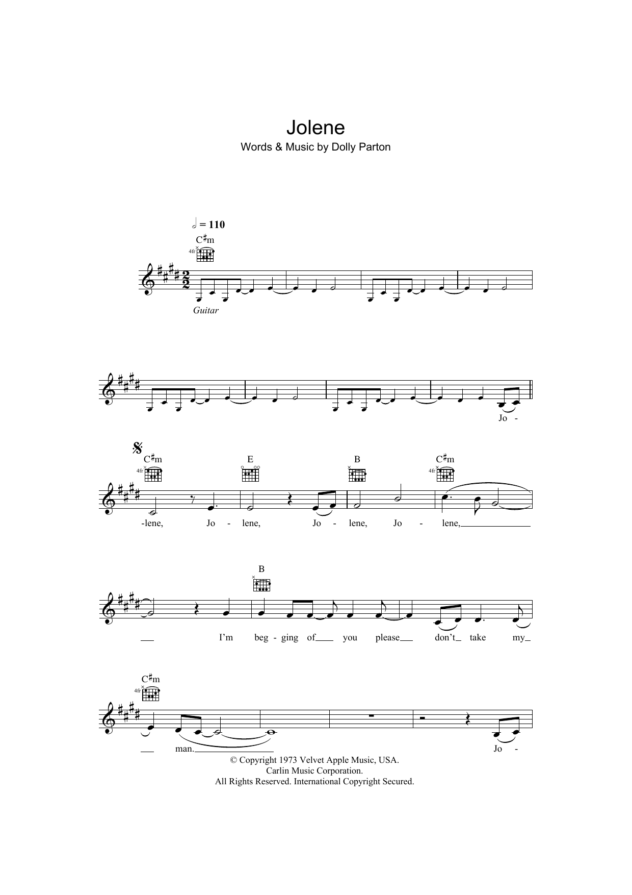 Produktgalerie: Seite 1 von 1 Jolene, Dolly Parton, Melodieinstrument