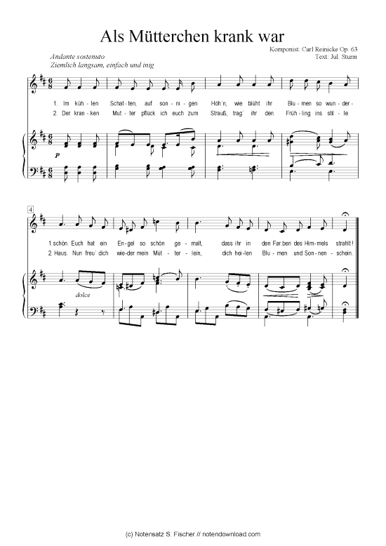 Product picture to: Als Mütterchen krank war Carl Reinecke Op. 63 / Jul. Sturm