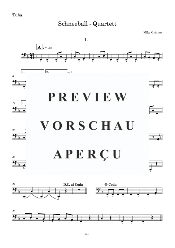 gallery: Schneeball-Quartett, , Flexibles Quartett Stimmen in C, B, Es, F und C Bass