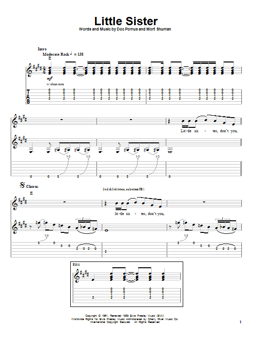 Produktgalerie: Seite 1 von 1 Little Sister, Elvis Presley, Gitarre