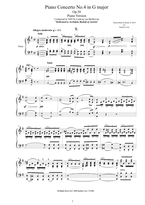 Produktgalerie: Seite 1 von 11 Piano Concerto No.4 in G major Op.58 - Piano Version, , Klavier Solo