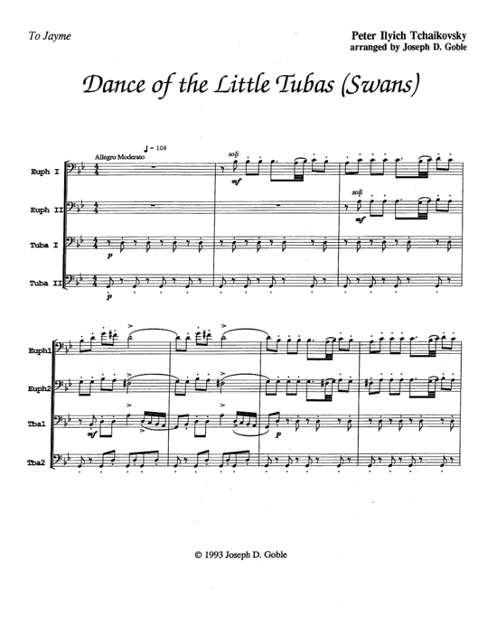 Product picture to: Dance of the Little Tubas (Swans) Pytor Tchaikovsky