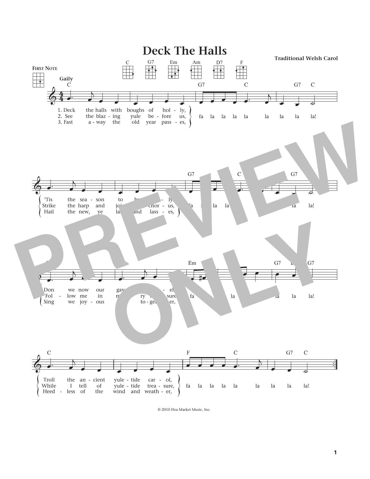 Product gallery: Page 1 of 1 Deck The Hall (from The Daily Ukulele) (arr. Liz and Jim Beloff), Traditional Welsh Carol