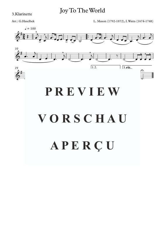 Produktgalerie: Seite 5 von 6 Joy To The World, , Klarinettenquartett