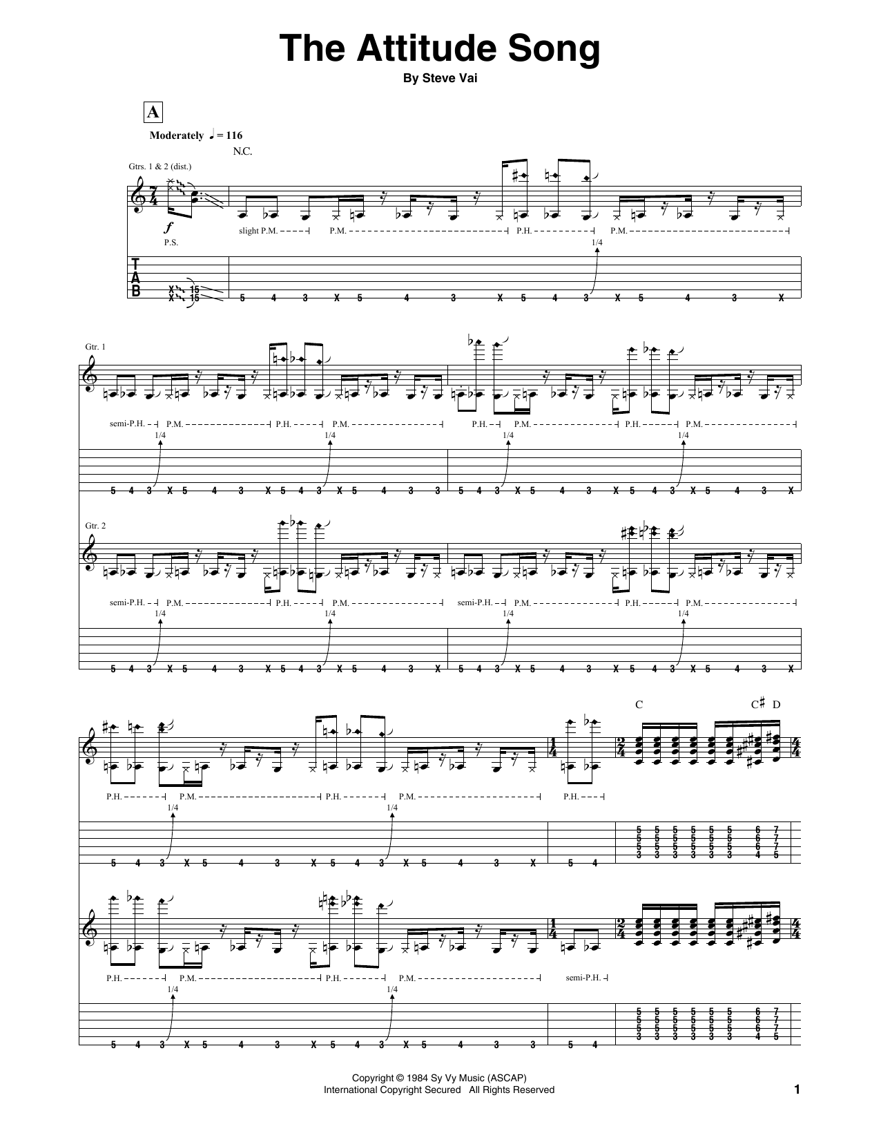 Produktgalerie: Seite 1 von 1 The Attitude Song, Steve Vai, Gitarre