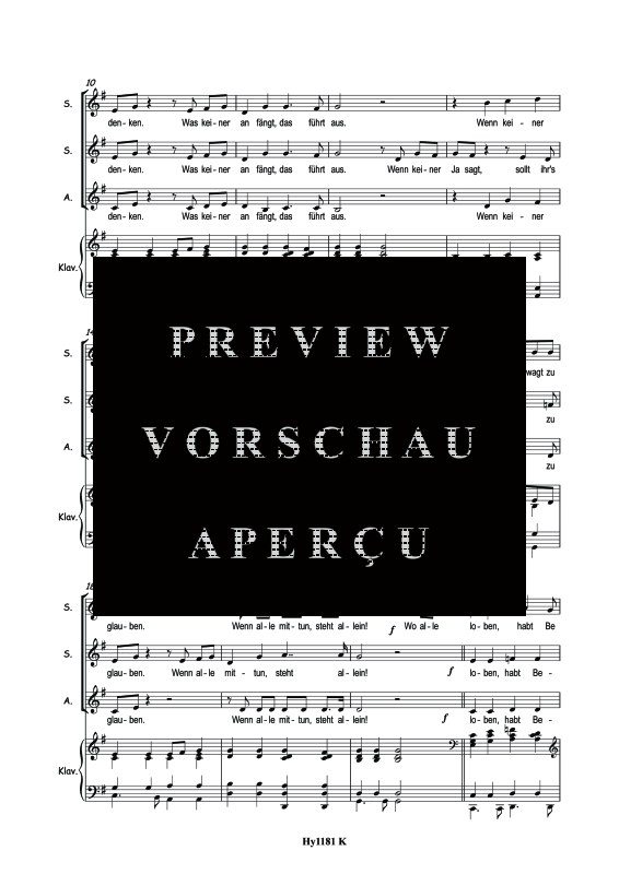 Product gallery: Page 5 of 7 Was keiner wagt - Courage, , (female choir SSA and piano - piano score)