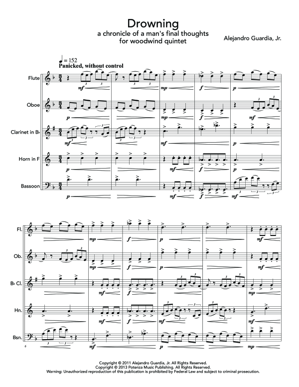 Produktgalerie: Seite 1 von 11 Drowning, , (Holzbläser Quintett)