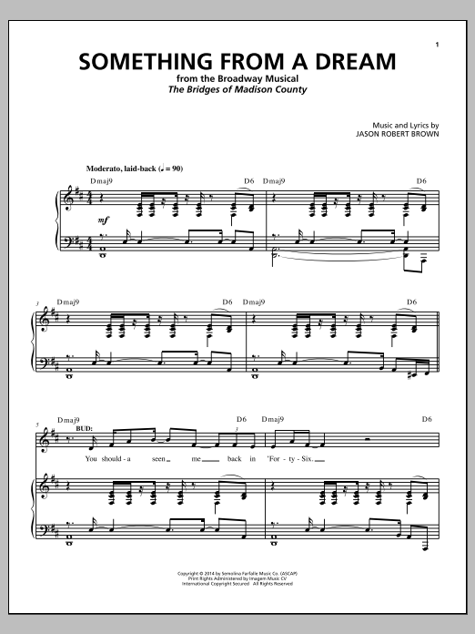 Produktbild zu: Something From A Dream (from The Bridges of Madison County)