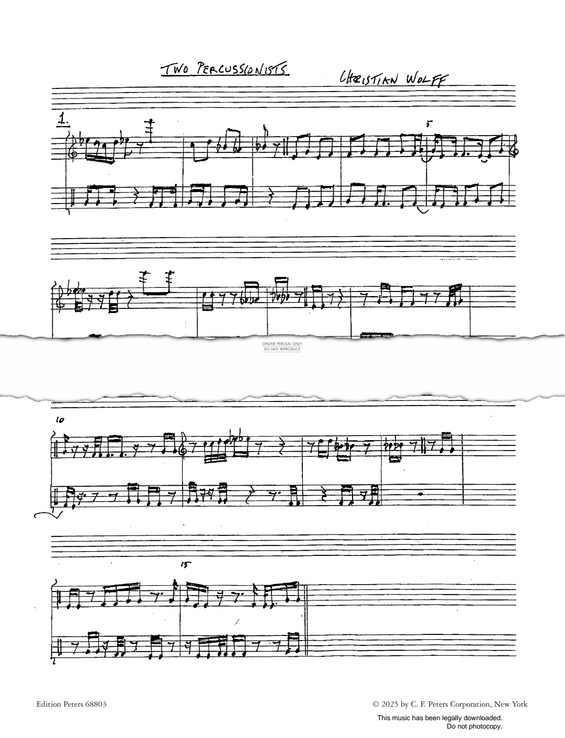 gallery: Two Percussionists, Christian Wolff, Percussion