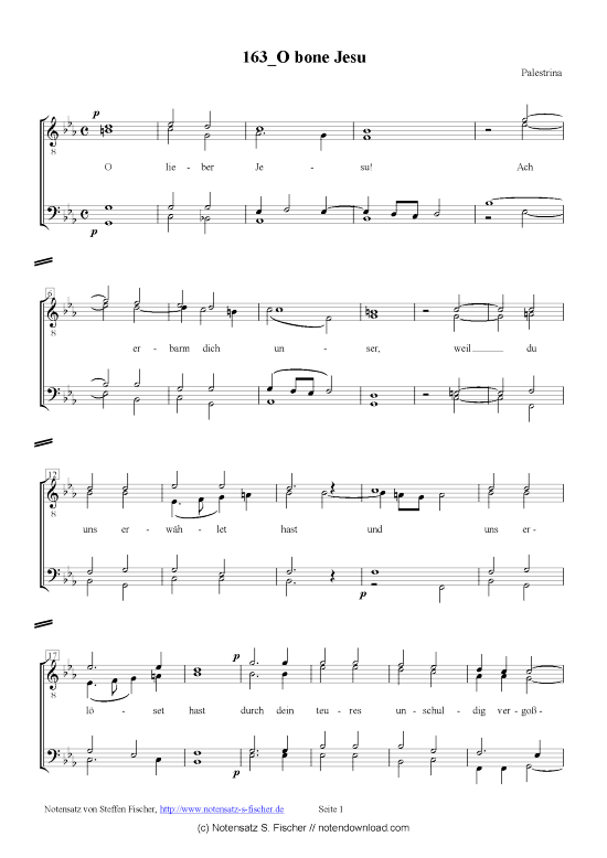 Product picture to: O bone Jesu  Palestrina 