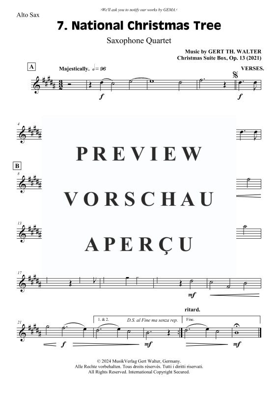 Produktgalerie: Seite 5 von 7 National Christmas Tree, , (Saxophon Quartett)