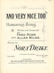 cover: And Very Nice Too, Nora Drake