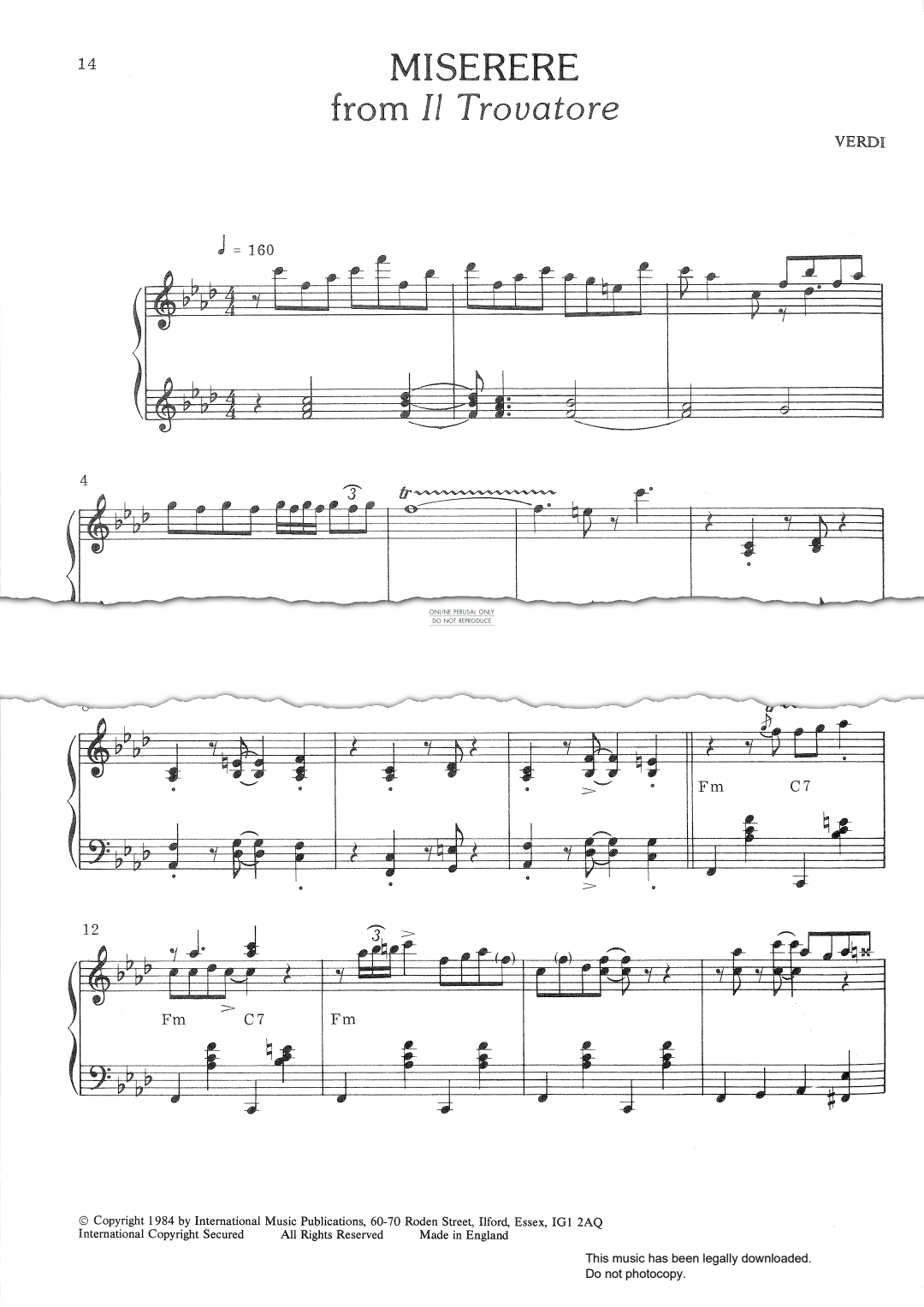 Product gallery: Page 1 of 1 Miserere (from 'Il Trovatore'), Giuseppe Verdi