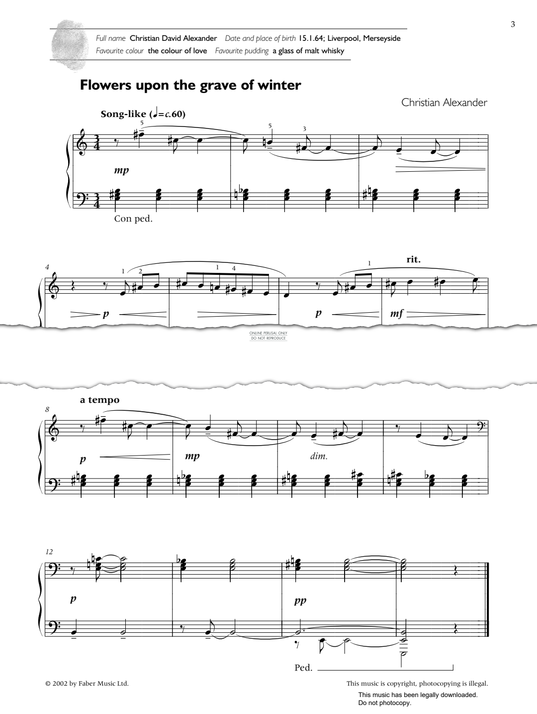 Produktgalerie: Seite 1 von 1 Flowers Upon The Grave Of Winter, Christian Alexander, Klavier