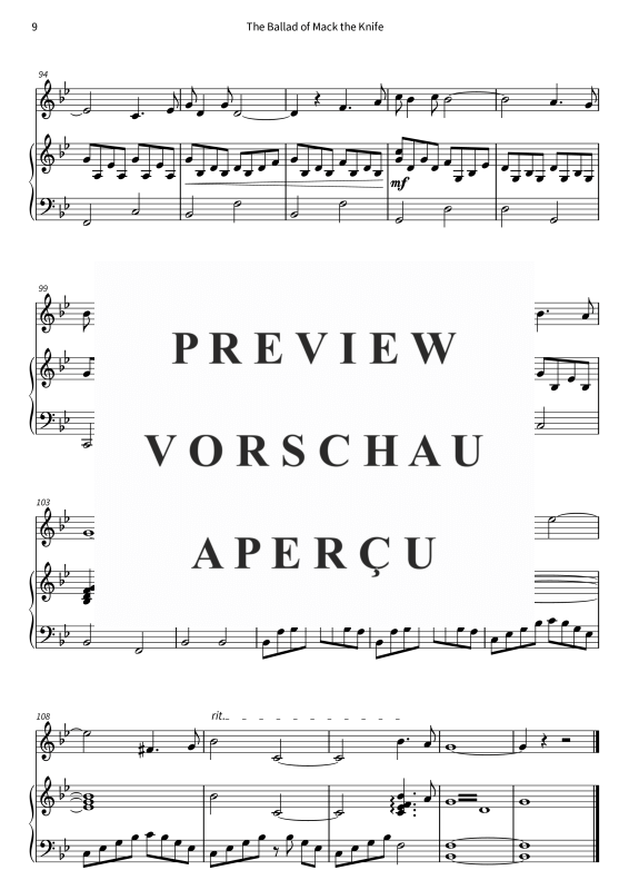 Product gallery: Page 11 of 11 The Ballad of Mack the Knife, , (oboe and piano)