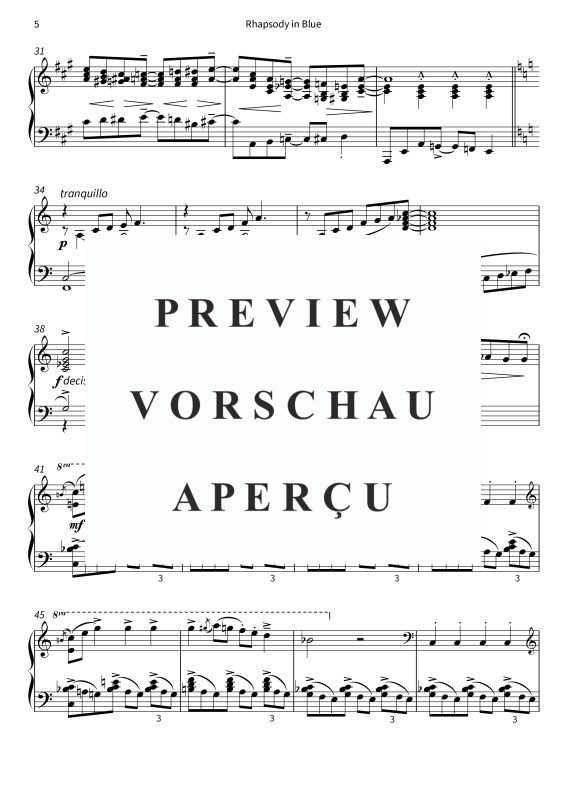 Produktgalerie: Seite 7 von 11 Rhapsody in Blue - Vereinfachte und gekürzte Fassung, , Klavier Solo