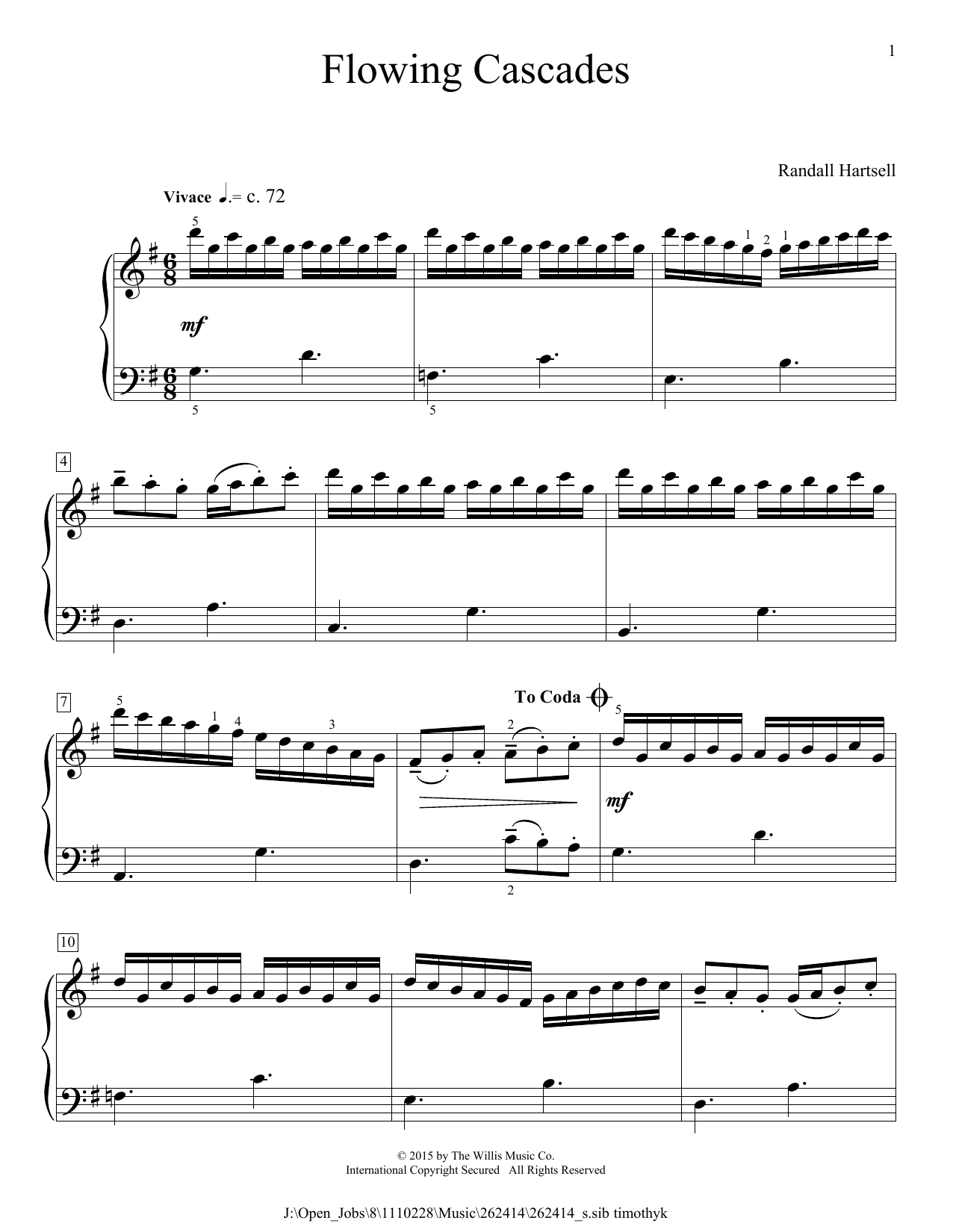 Produktgalerie: Seite 1 von 1 Flowing Cascades, Randall Hartsell, Klavier