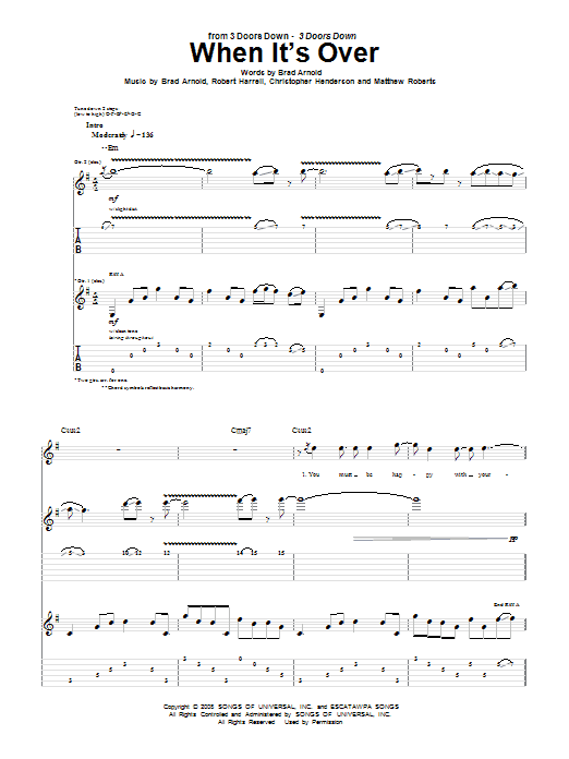 Produktgalerie: Seite 1 von 1 When It's Over, 3 Doors Down, Gitarre