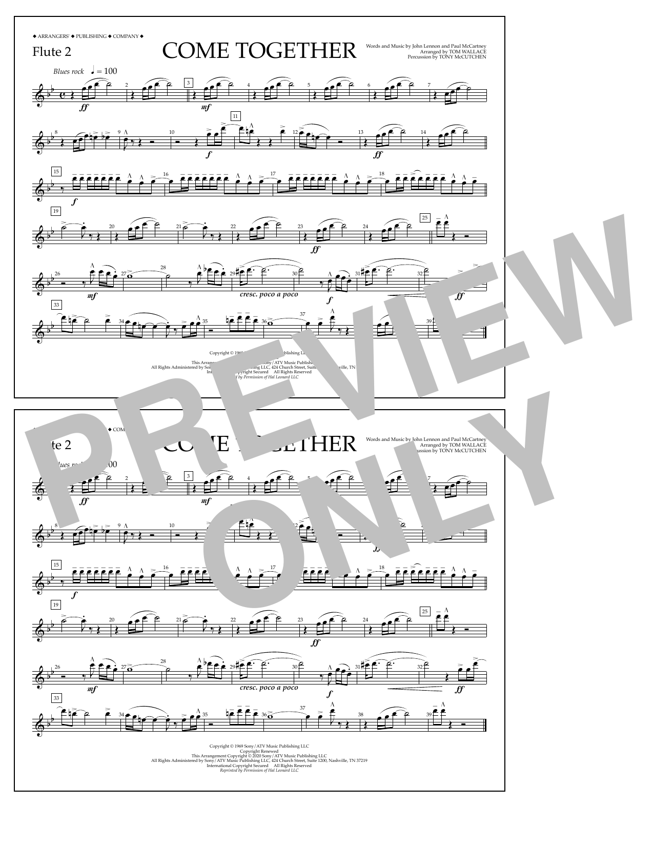 Produktbild zu: Come Together (arr. Tom Wallace) - Flute 2