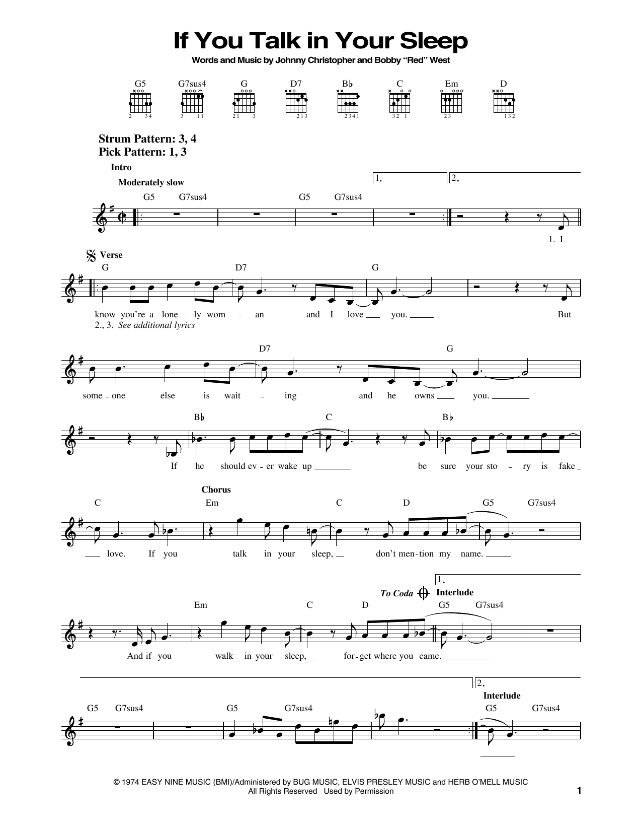 Produktgalerie: Seite 1 von 1 If You Talk In Your Sleep, Elvis Presley, Gitarre