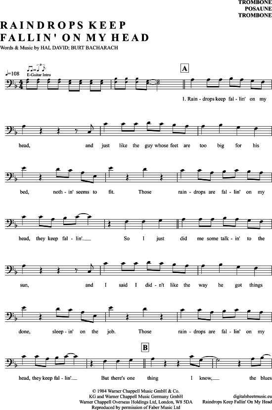 Product picture to: Raindrops Keep Fallin´ On My Head B. J. Thomas