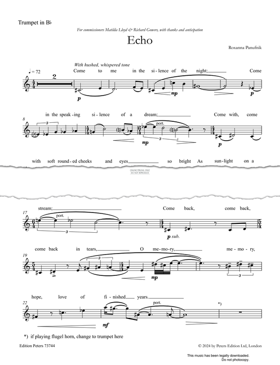 Produktgalerie: Seite 1 von 1 Echo, Roxanna Panufnik, Orgel, Trompete