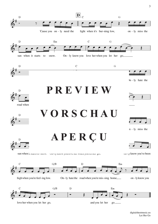 Product gallery: Page 4 of 4 Let her go , Passenger, (Keyboard)