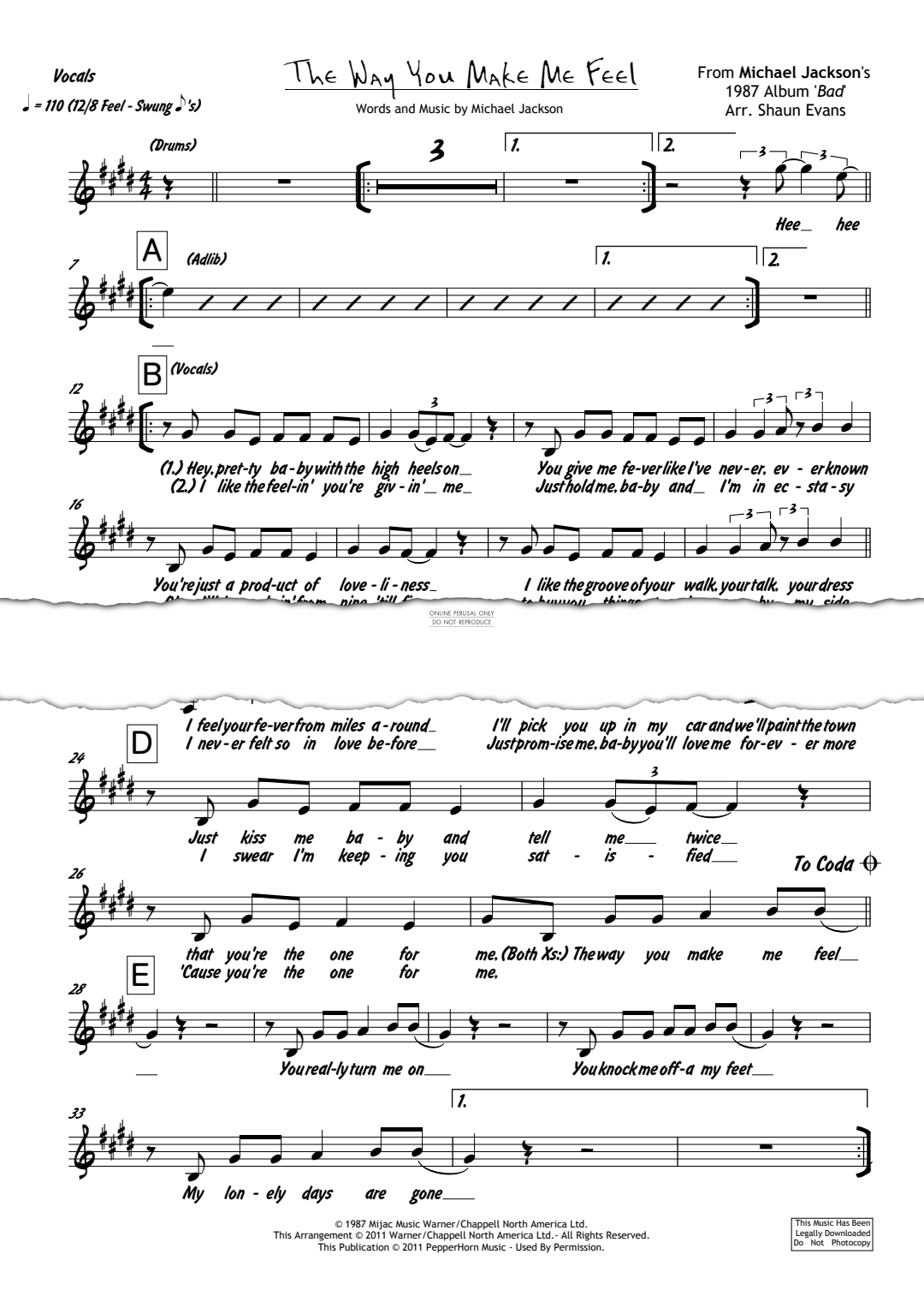 gallery: The Way You Make Me Feel, Michael Jackson, E-Bass, Gesang, Gitarre, Keyboard, Posaune, Saxophon, Schlagzeug, Trompete